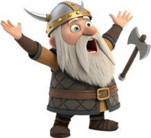 Magical Cartoon Dwarf Enjoying a Playful Fairy Tale Scene. . png