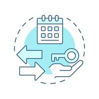 Access economy soft blue concept icon. Temporary allow to use goods. Core element of sharing system. Round shape line illustration. Abstract idea. Graphic design. Easy to use in infographic vector