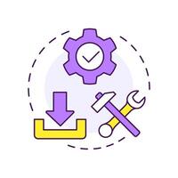 Easy installation multi color concept icon. Software setup and usage with minimal efforts. Pros of PWAs. Round shape line illustration. Abstract idea. Graphic design. Easy to use in presentation vector