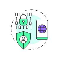 HTTPS secure origin multi color concept icon. Prevent data interception. Characteristic of PWAs. Round shape line illustration. Abstract idea. Graphic design. Easy to use in presentation vector