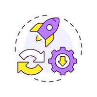 Self updates multi color concept icon. Automatic download of software upgrades. Benefit of PWAs. Round shape line illustration. Abstract idea. Graphic design. Easy to use in presentation vector