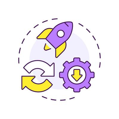 Self updates multi color concept icon. Automatic download of software upgrades. Benefit of PWAs. Round shape line illustration. Abstract idea. Graphic design. Easy to use in presentation