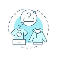 Second hand marketplaces soft blue concept icon. Exchanging pre owned goods. Sharing economy model. Round shape line illustration. Abstract idea. Graphic design. Easy to use in infographic vector