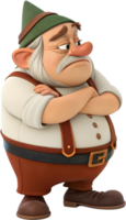 Charming Cartoon Dwarf in a Beautiful Mythical Setting. . png