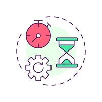 Fast loading multi color concept icon. Cach data and enable offline access service. Feature of PWAs. Round shape line illustration. Abstract idea. Graphic design. Easy to use in presentation vector