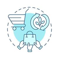 Consumption soft blue concept icon. Usage of goods and services sustainable process. Circular economy. Round shape line illustration. Abstract idea. Graphic design. Easy to use in presentation vector