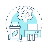 Recovery soft blue concept icon. Collection and recycling of used materials. Circular economy element. Round shape line illustration. Abstract idea. Graphic design. Easy to use in infographic vector