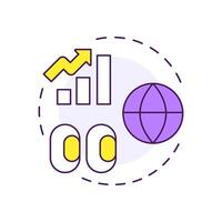 Increasing page views multi color concept icon. Attracting website users methods. Benefit of PWAs. Round shape line illustration. Abstract idea. Graphic design. Easy to use in presentation vector