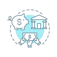 Collaborative finance soft blue concept icon. Community projects realization. Type of sharing economy. Round shape line illustration. Abstract idea. Graphic design. Easy to use in presentation vector