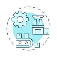 Production soft blue concept icon. Transforming raw materials into finished goods. Circular economy. Round shape line illustration. Abstract idea. Graphic design. Easy to use in presentation vector