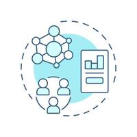 Platform economy soft blue concept icon. Digital services of exchange. Core element of sharing system. Round shape line illustration. Abstract idea. Graphic design. Easy to use in presentation vector