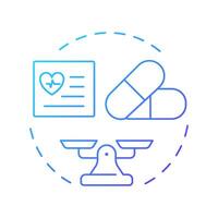 Quantity limits blue gradient concept icon. Restrict amount of medication. Component of utilization management. Round shape line illustration. Abstract idea. Graphic design. Easy to use in brochure vector