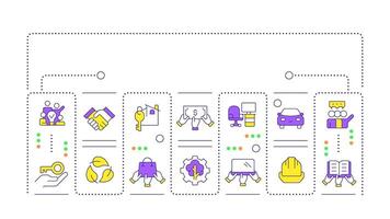 Collaborative economy word concept isolated on white. Sharing resources socio system. Management. Creative illustration banner surrounded by editable line colorful icons vector