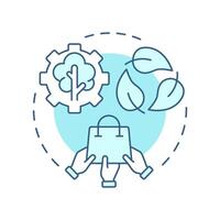 Environmental improvement soft blue concept icon. Reduce nature impact. Benefit of sharing economy. Round shape line illustration. Abstract idea. Graphic design. Easy to use in infographic vector