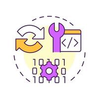 Service worker multi color concept icon. Background script running separately from webpage. Component of PWAs. Round shape line illustration. Abstract idea. Graphic design. Easy to use in presentation vector