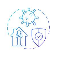 Infection control blue gradient concept icon. Prevent spread of viral diseases. Hospital bed management. Round shape line illustration. Abstract idea. Graphic design. Easy to use in article vector