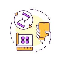 Application shell multi color concept icon. Ensure fast loading and smooth performance. Component of PWAs. Round shape line illustration. Abstract idea. Graphic design. Easy to use in presentation vector