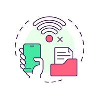 Offline functionality multi color concept icon. Access without internet connection. Feature of PWAs. Round shape line illustration. Abstract idea. Graphic design. Easy to use in presentation vector