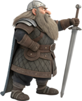 Funny Animated Dwarf with Charming Expressions and Hat. . png