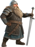 Magical Fairy Tale Dwarf Cartoon Smiling in Woodland Scene. . png