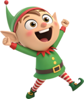 Joyful Cartoon Elf with Sparkling Fantasy Elements. . png