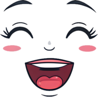 Minimalist Simple Cartoon Expression Face with Happy Mood. . png