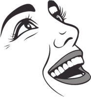Minimalist Flat Design Face with Happy Curved Features. . png