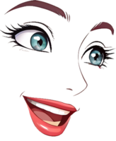 Joyful Minimalist Face Drawing with Elegant Facial Expression. . png