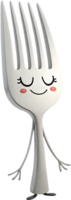 Fun and Playful Fork Cartoon Character Clipart for Your Needs. . png