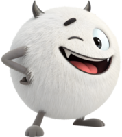 Bright and Playful Fluffy Ball Monster Clipart. . png