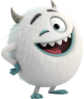 Fun and Whimsical Fluffy Ball Monster Clipart. . png