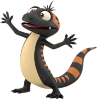 Beautiful Gila Monster Lizard Artwork with Lively Colors and Patterns. . png