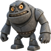 Golem cartoon character clipart in stone form. . png