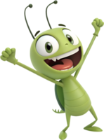caprichoso linda saltamontes con animado pose. . png