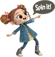 Retro Funky Cartoon Girl with a Cool and Bold Artistic Style. . png