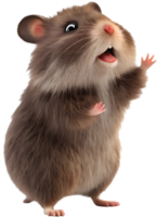 Joyful kawaii hamster showcasing a funny cute action. . png