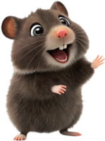 Furry cuddly hamster in a happy and joyful appearance. . png