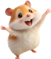 Sweet joyful hamster in an energetic fun playful pose. . png
