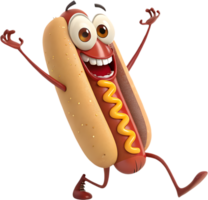 Expressive Hotdog Character with a Cheerful Look. . png
