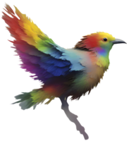 Vibrant Nature Bird Clipart with Colorful Impressionist Strokes. . png