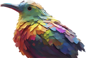Colorful Nature Bird Clipart in a Bold Impressionist Art Style. . png
