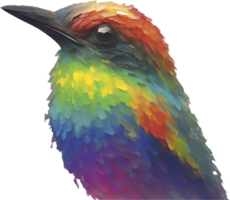 Bold Flying Bird Clipart with Abstract Impressionist Colors. . png