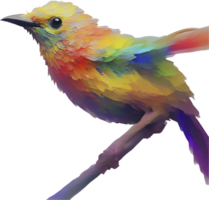 Artistic Bird Clipart with Abstract Impressionist Brushwork Design. . png