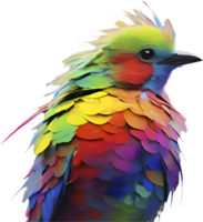 Beautiful Bird Clipart in a Vibrant Impressionist Style. . png