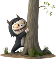 Animated Yokai Creature Clipart Inspired by Japanese Folklore. . png