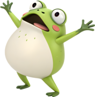 Kawaii Frog Design with Cute Features and Joyful Expression. . png