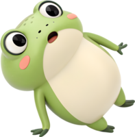 Kawaii Frog with Fun Features and Bright Cartoon Personality. . png