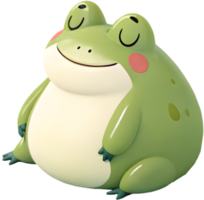 Adorable Frog Cartoon Character with Fun Expression and Bright Colors. . png