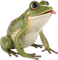 Kawaii Frog with Playful Smile and Colorful Cartoon Design. . png