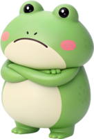 Vibrant Frog Design with Happy Expression and Kawaii Style. . png